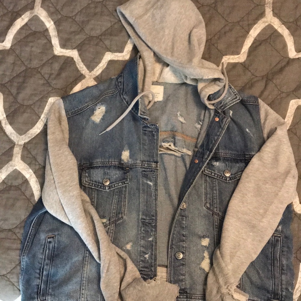 Distressed denim jacket